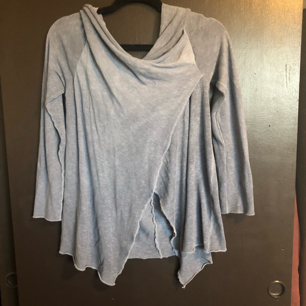 Wrap long sleeve sweater